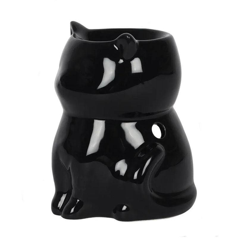 Shiny Black Cat Wax Melt Burner - Oh My Melt