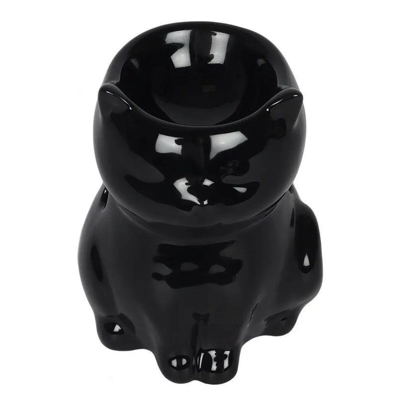 Shiny Black Cat Wax Melt Burner - Oh My Melt