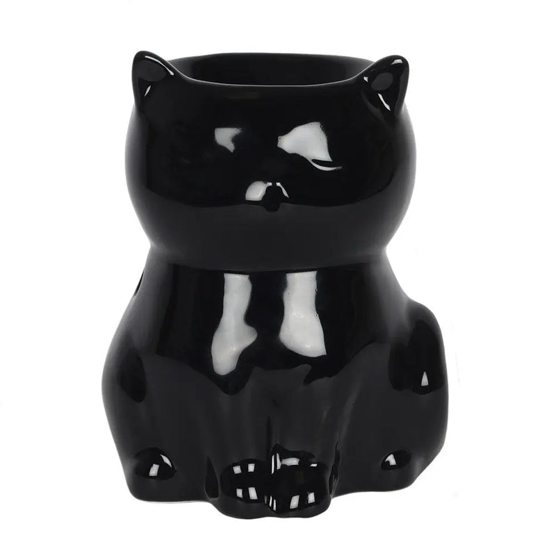 Shiny Black Cat Wax Melt Burner - Oh My Melt