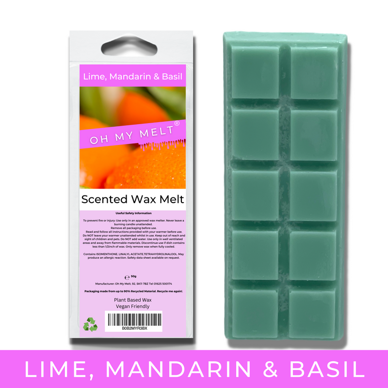 Lime, Mandarin and Basil Wax Melt