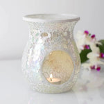 Oh My Melt Large White Crackle Wax Melt & Oil Burner