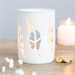 Oh My Melt White Feather Cut Out Wax Melt and Oil Burner