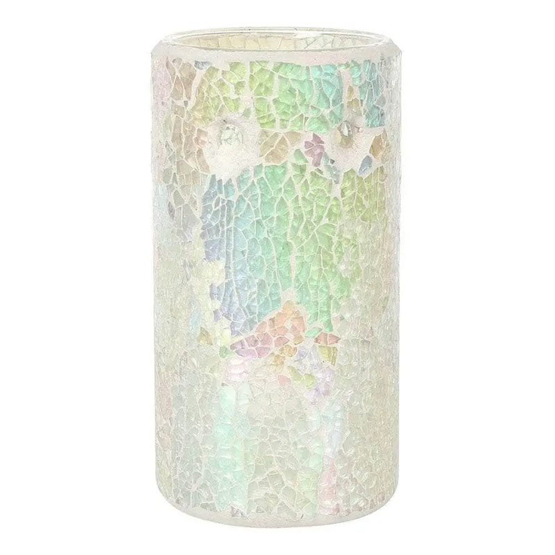 Oh My Melt White Pillar Iridescent Crackle Wax Melt & Oil Burner