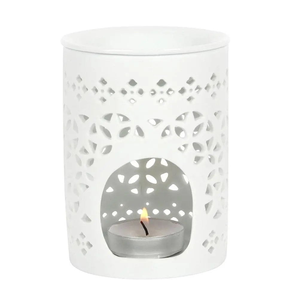 Oh My Melt White Matte Cut Out Wax Melt and Oil Burner